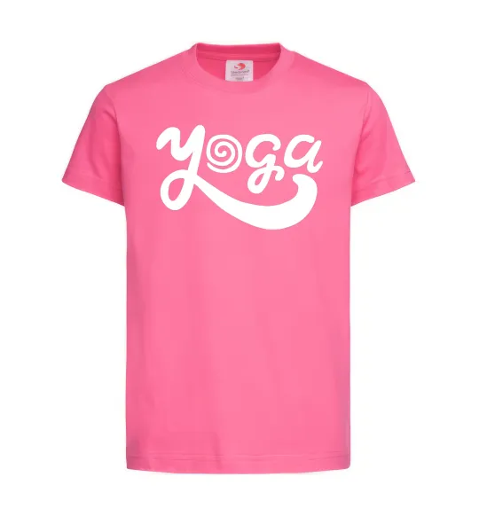 Детская футболка Yoga lettering Ярко-розовый фото