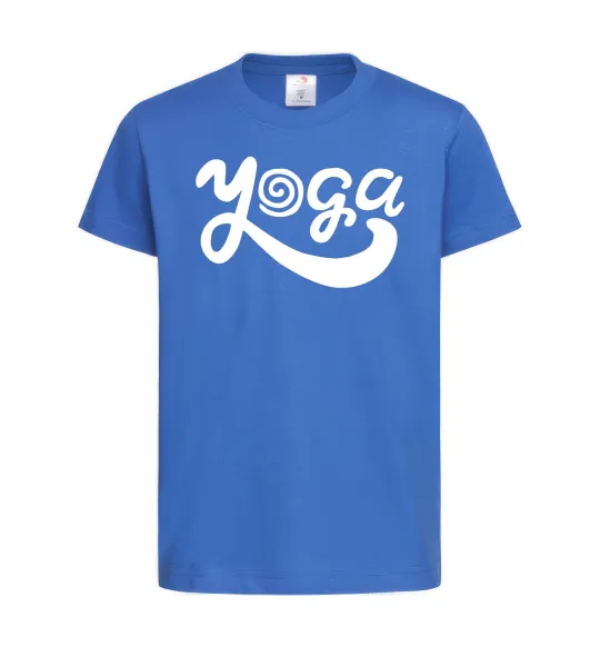 Детская футболка Yoga lettering Ярко-синий фото