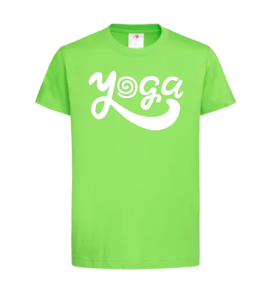 Детская футболка Yoga lettering Лаймовый фото