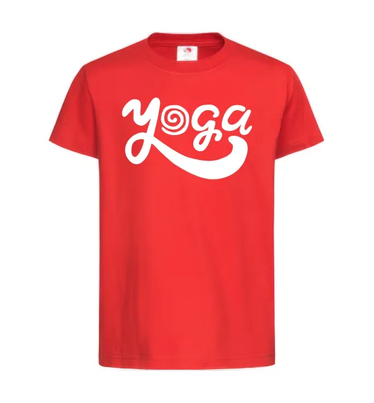 Детская футболка Yoga lettering Красный фото