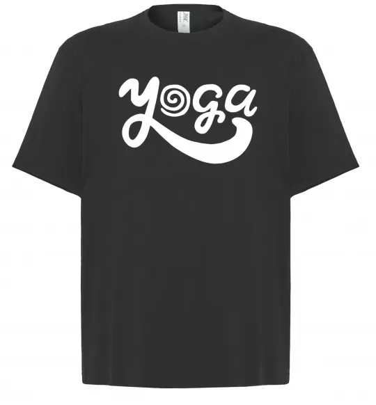 Футболка Оверсайз Yoga lettering Чорний фото