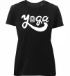 Жіноча преміум футболка Yoga lettering Чорний фото