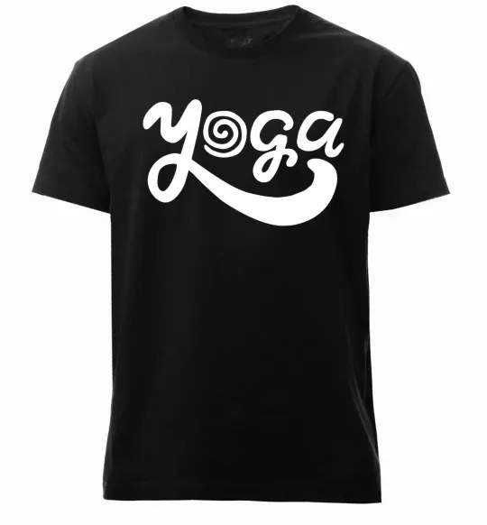 Мужская премиум футболка Yoga lettering Черный фото
