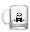 Чашка стеклянная Strong panda Прозрачный фото