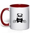 Чашка с цветной ручкой Strong panda Красный фото