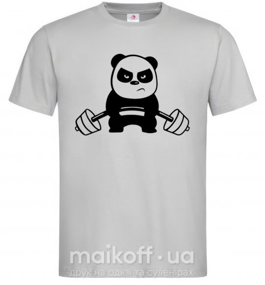 Мужская футболка Strong panda Серый фото