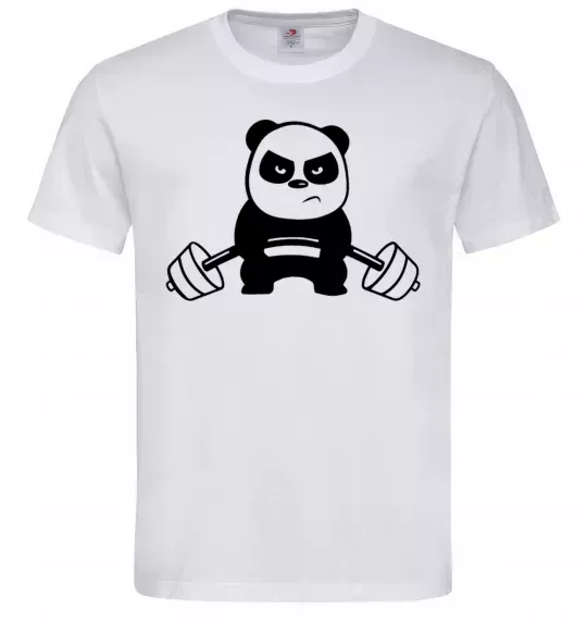 Мужская футболка Strong panda Белый фото