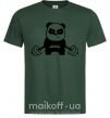 Мужская футболка Strong panda Темно-зеленый фото