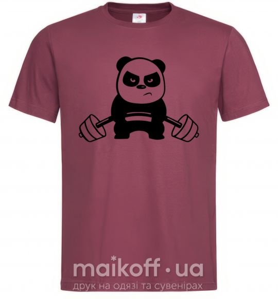 Мужская футболка Strong panda Бордовый фото