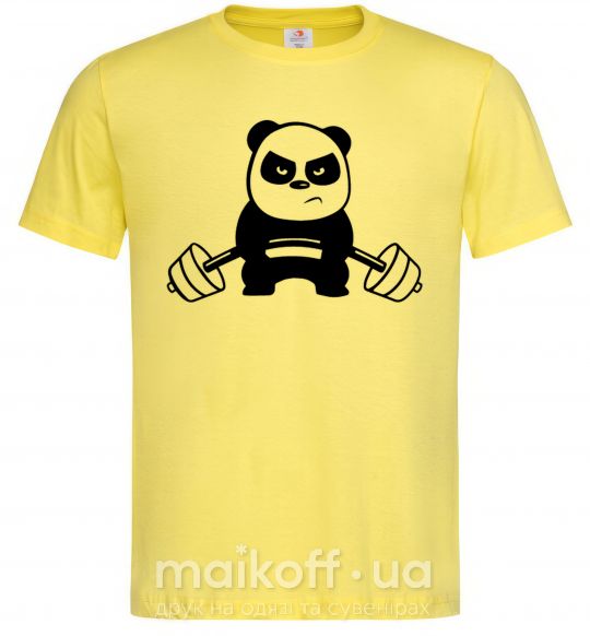 Мужская футболка Strong panda Лимонный фото