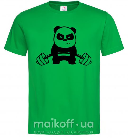 Мужская футболка Strong panda Зеленый фото