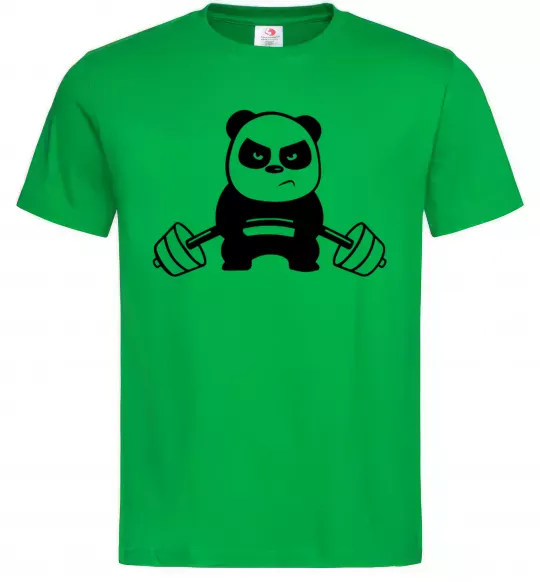 Мужская футболка Strong panda Зеленый фото