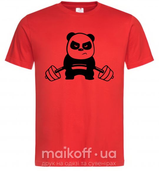Мужская футболка Strong panda Красный фото