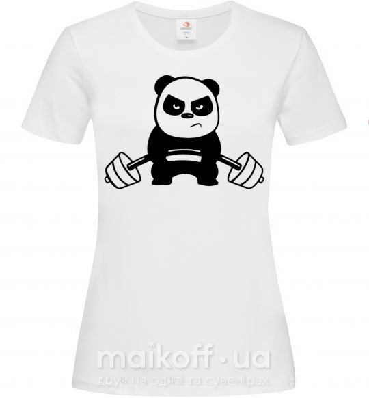 Женская футболка Strong panda Белый фото