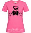 Женская футболка Strong panda Ярко-розовый фото