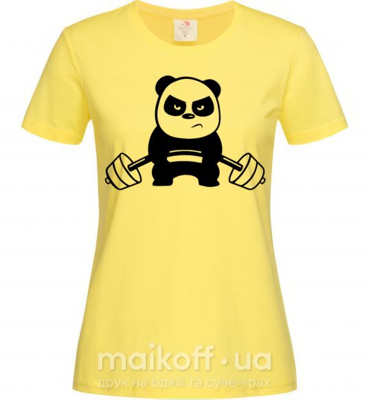 Женская футболка Strong panda Лимонный фото