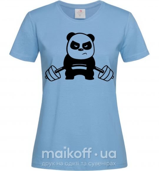 Жіноча футболка Strong panda Блакитний фото