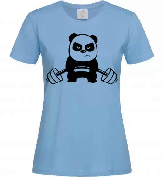 Жіноча футболка Strong panda Блакитний фото