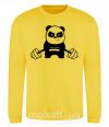 Світшот Strong panda Сонячно жовтий фото