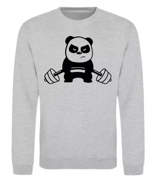 Свитшот Strong panda Серый меланж фото