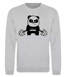 Світшот Strong panda Сірий меланж фото