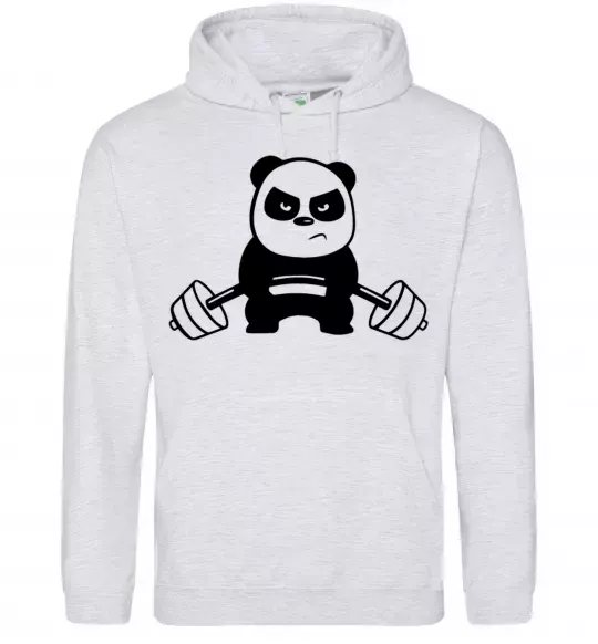Жіноча толстовка (худі) Strong panda Сірий меланж фото