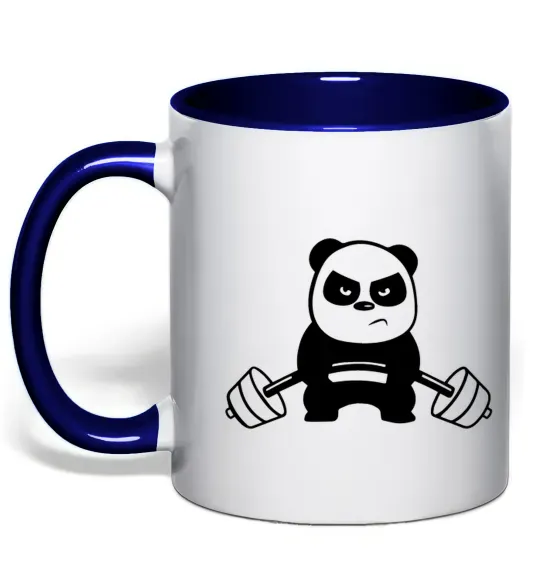 Чашка с цветной ручкой Strong panda Глубокий темно-синий фото