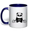 Чашка с цветной ручкой Strong panda Глубокий темно-синий фото