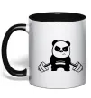 Чашка с цветной ручкой Strong panda Черный фото