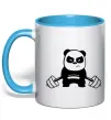 Чашка с цветной ручкой Strong panda Голубой фото
