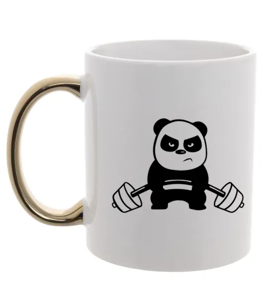 Чашка с цветной ручкой Strong panda Золото фото