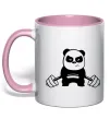 Чашка с цветной ручкой Strong panda Нежно розовый фото