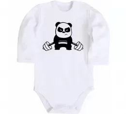 Детский боди Strong panda Белый фото