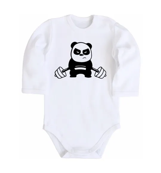 Детский боди Strong panda Белый фото