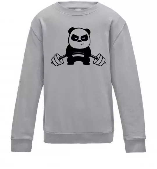 Дитячий світшот Strong panda Сірий меланж фото