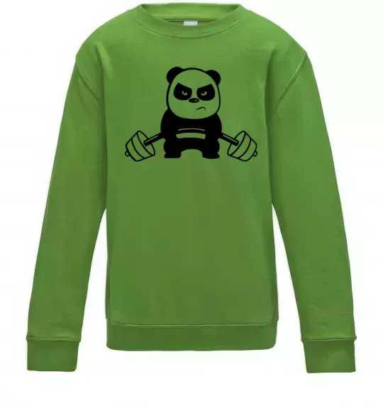 Дитячий світшот Strong panda Лаймовий фото