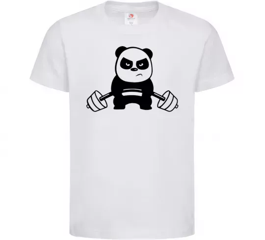 Детская футболка Strong panda Белый фото