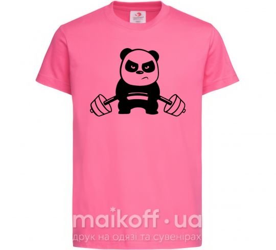 Дитяча футболка Strong panda Яскраво-рожевий фото