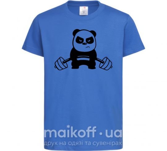 Детская футболка Strong panda Ярко-синий фото