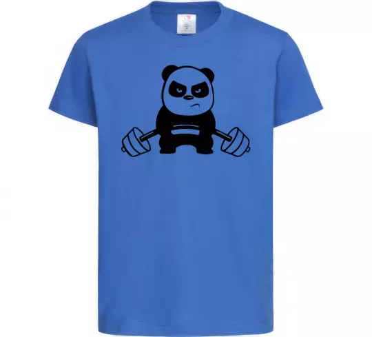 Детская футболка Strong panda Ярко-синий фото