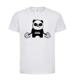 Детская футболка Strong panda Белый фото