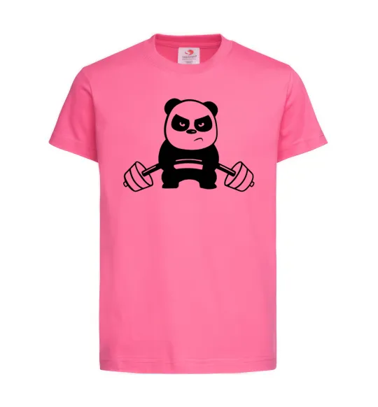 Дитяча футболка Strong panda Яскраво-рожевий фото
