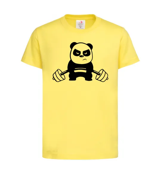 Дитяча футболка Strong panda Лимонний фото