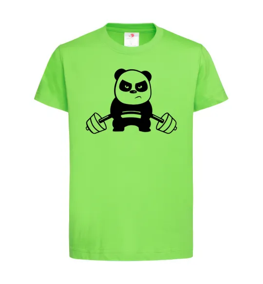 Дитяча футболка Strong panda Лаймовий фото