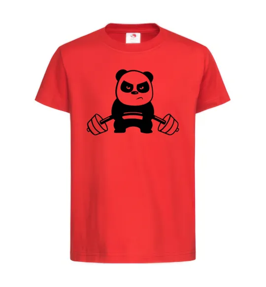 Дитяча футболка Strong panda Червоний фото
