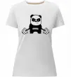 Жіноча преміум футболка Strong panda Білий фото