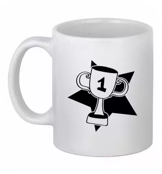 Чашка керамическая Кубок переможця Белый фото