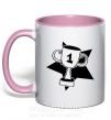 Чашка с цветной ручкой Кубок победителя Нежно розовый фото