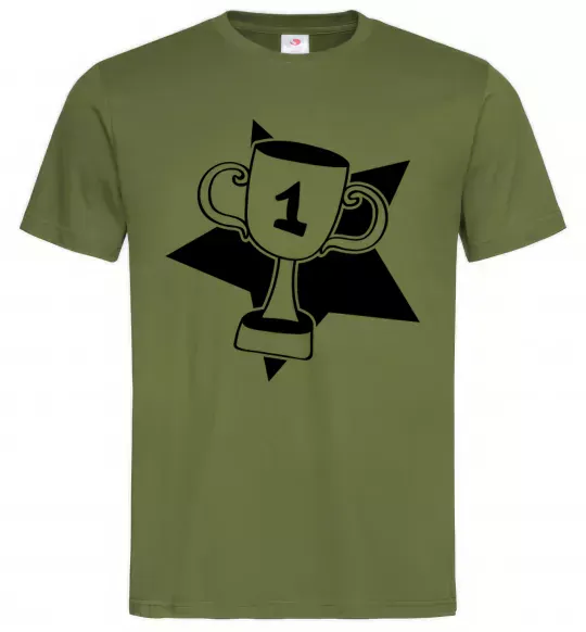 Мужская футболка Кубок переможця Оливковый фото