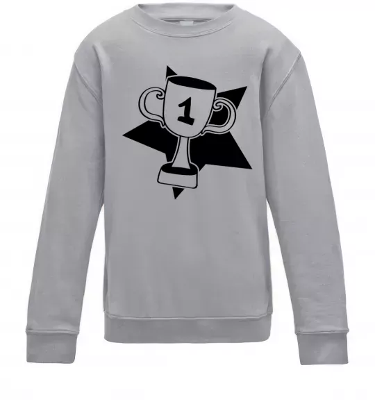 Детский Свитшот Кубок переможця Серый меланж фото